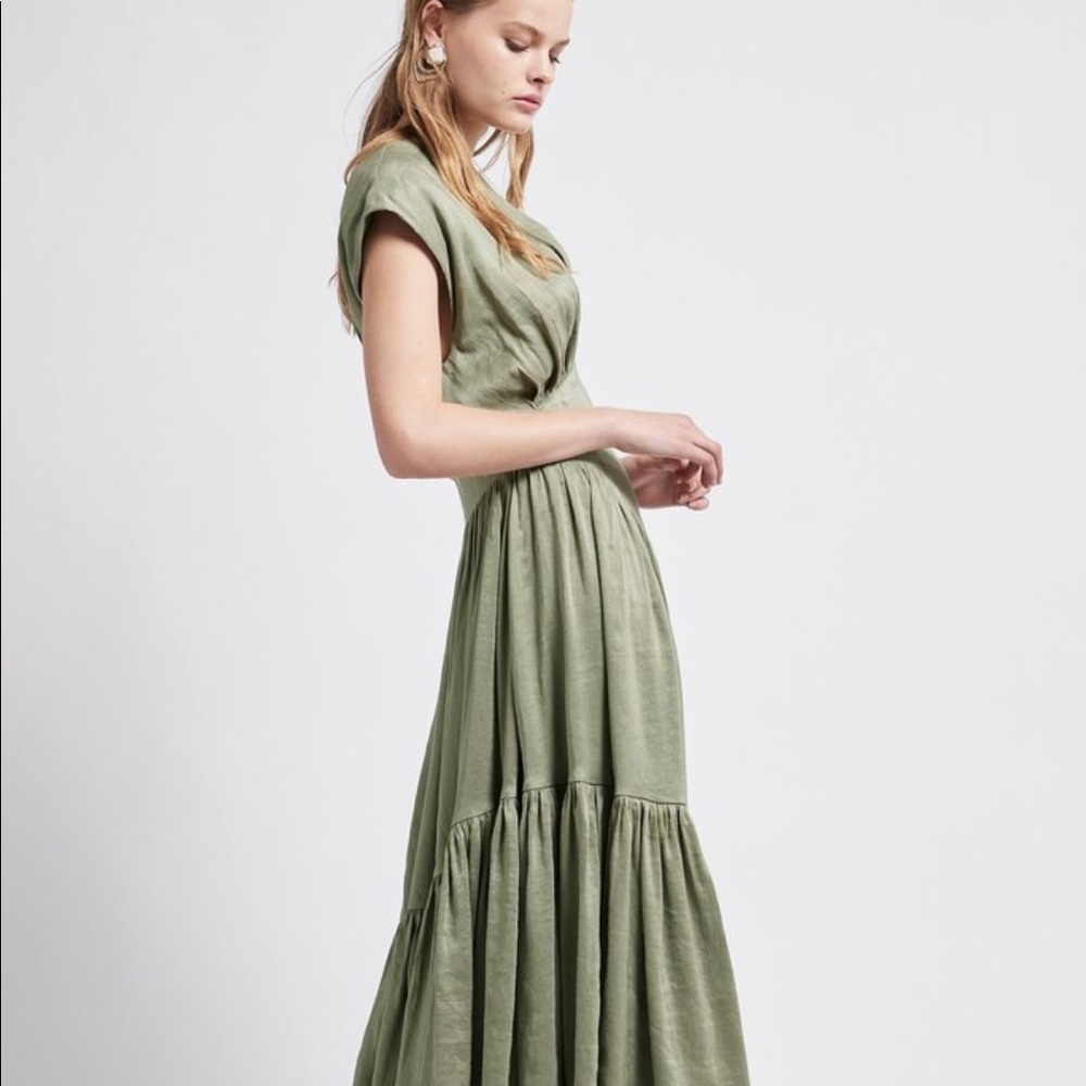 COPY - Aje corset inspired olive dress